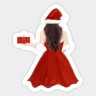 santa girl, christmas, Sticker